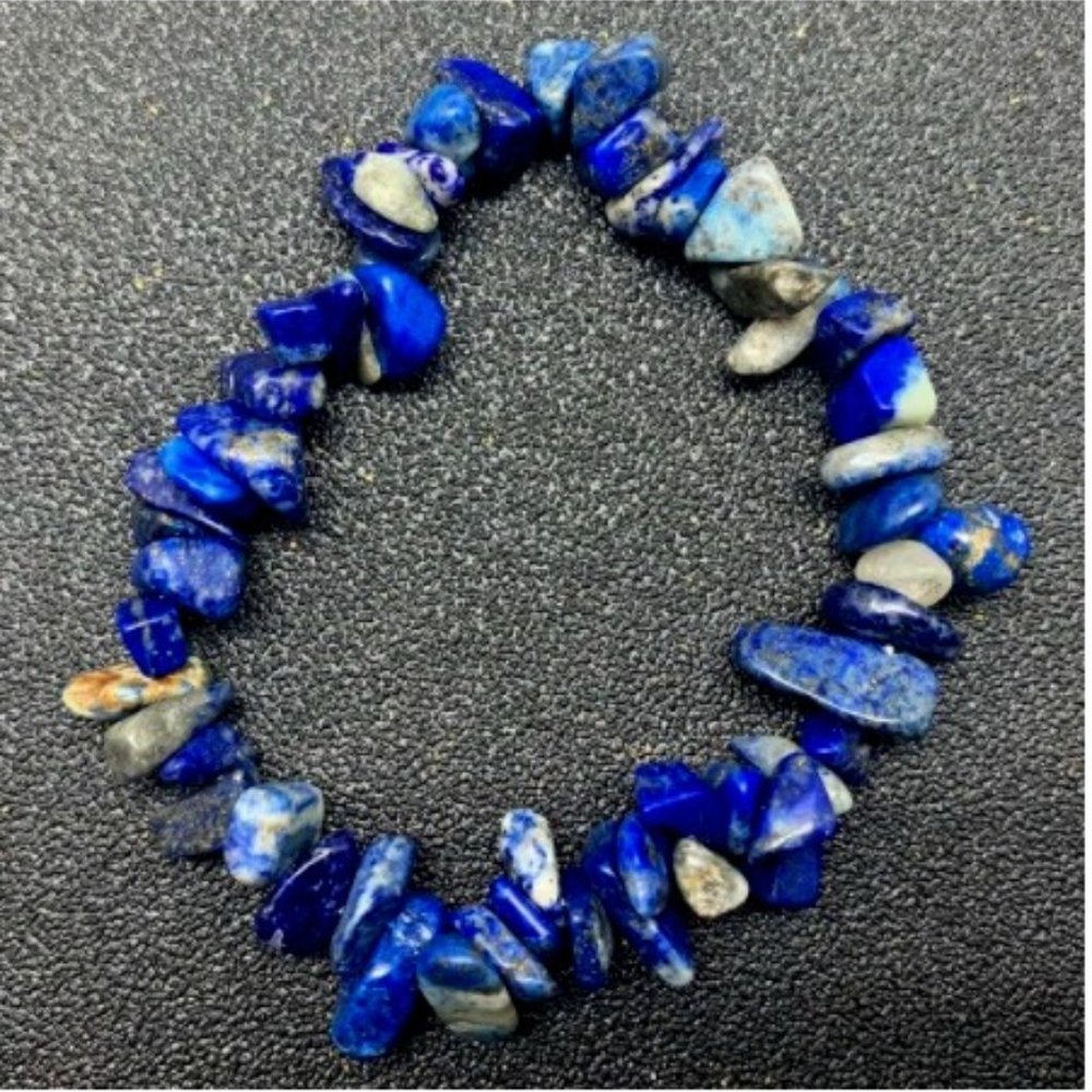 3x Speckled Blue Single Strand Stone Bracelet